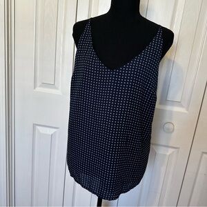 Banana Republic Navy and White Polka Dot Pattern Camisole V-Neckline Size Medium